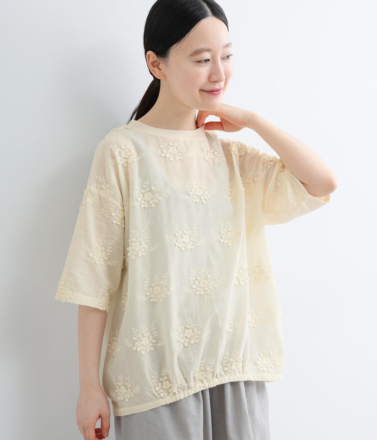 大人のときめきフラワー5分袖Tシャツ｜no jean（ノージーン）の商品詳細