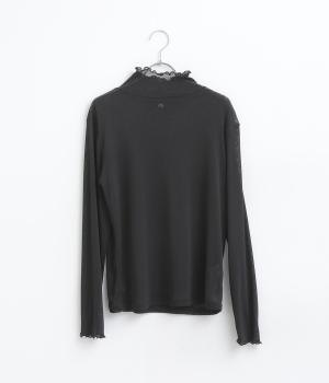 通気速乾セミシアーハイネックTシャツ(ブラック-L)