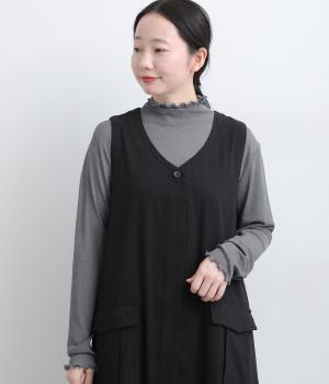 通気速乾セミシアーハイネックTシャツ(ブルーグレー-L)