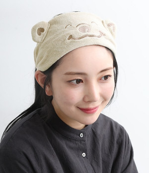 [リンネル掲載]サンドイッチハウスメルヘンコラボ メルヘンフェイスポーチ付きヘアバンド(ベージュ-ONESIZE)