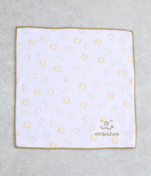 サンドイッチハウスメルヘンコラボ メルヘンフェイスフルーツ総柄ハンカチタオル(パープル-ONESIZE)
