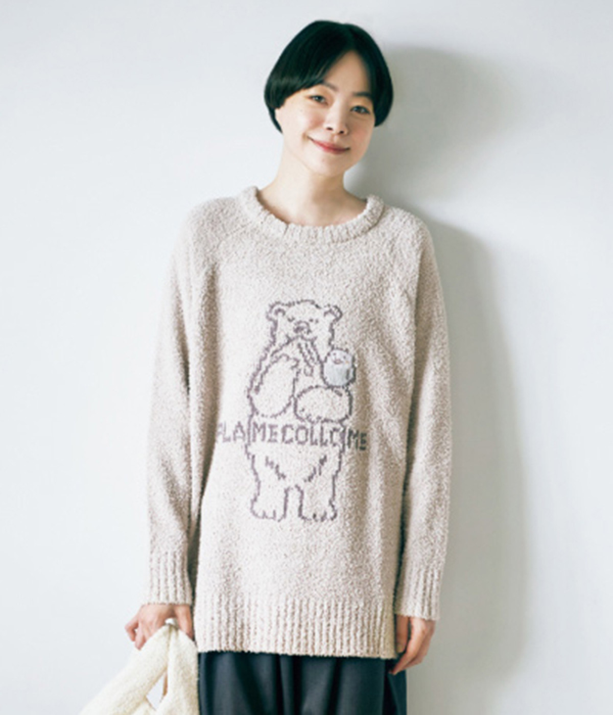 [リンネル掲載]サンドイッチハウスメルヘンコラボ メルヘン立ちコトリモールニットプルオーバー(ブラウン-ONESIZE)