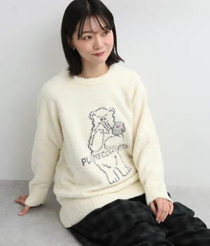 [リンネル掲載]サンドイッチハウスメルヘンコラボ メルヘン立ちコトリモールニットプルオーバー(アイボリー-ONESIZE)