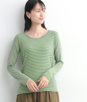 ラグウォームボーダーロングスリーブ(ミント-ONESIZE)