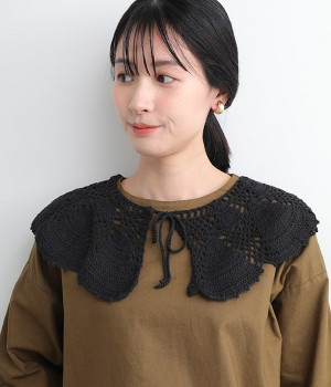 cotton lace Collar(ブラック-ONESIZE)