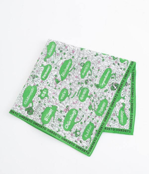 バンダナ　OMEDETO(グリーン-ONESIZE)