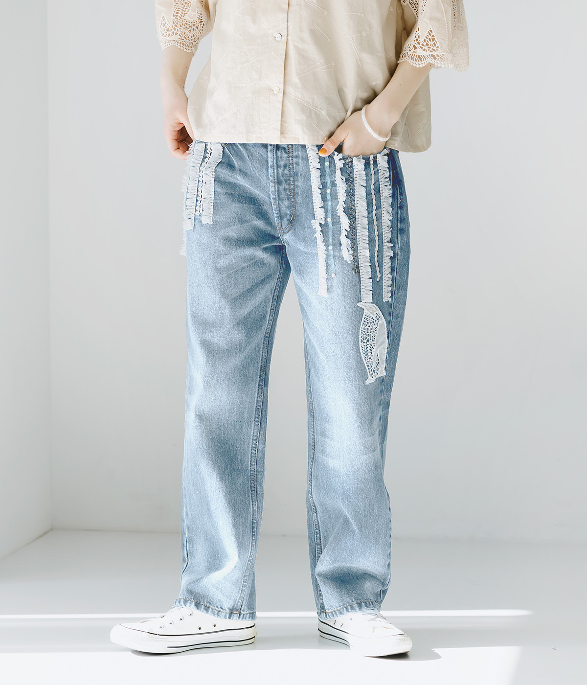 Aurora penguin デニム(ライトブルー-M)