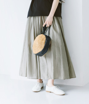 裾切替タックスカート(グレー-ONESIZE)