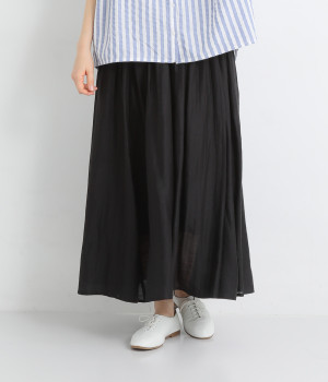 裾切替タックスカート(ブラック-ONESIZE)