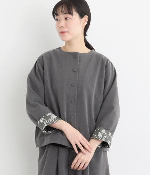 無地&千鳥2wayジャケット(グレー×Malory-F)