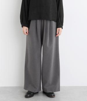 無地&千鳥タックワイドイージーパンツ(グレー×Malory-F)