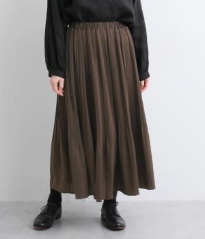 ドット消しプリーツスカート(ブラウン-F)