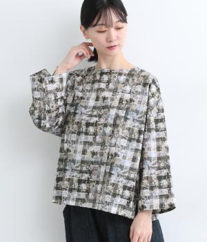 LIBERTYタナローンTブラウス(ArchiveGingham×ブラック-ONESIZE)