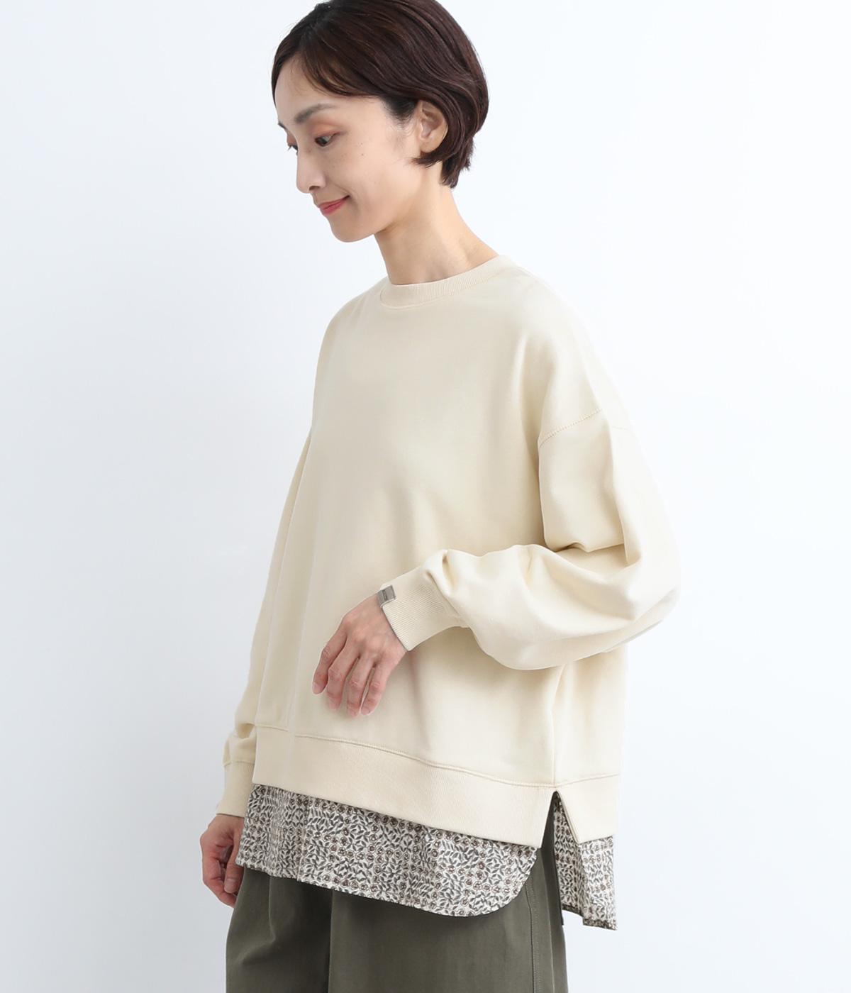 裏毛LIBERTY裾プルオーバー(オフホワイト×SleepingRose-F)