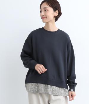 裏毛LIBERTY裾プルオーバー(ネイビー×SleepingRose-F)