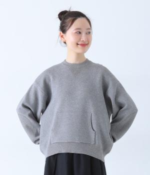 スウェットニットクルーネックプルオーバー
