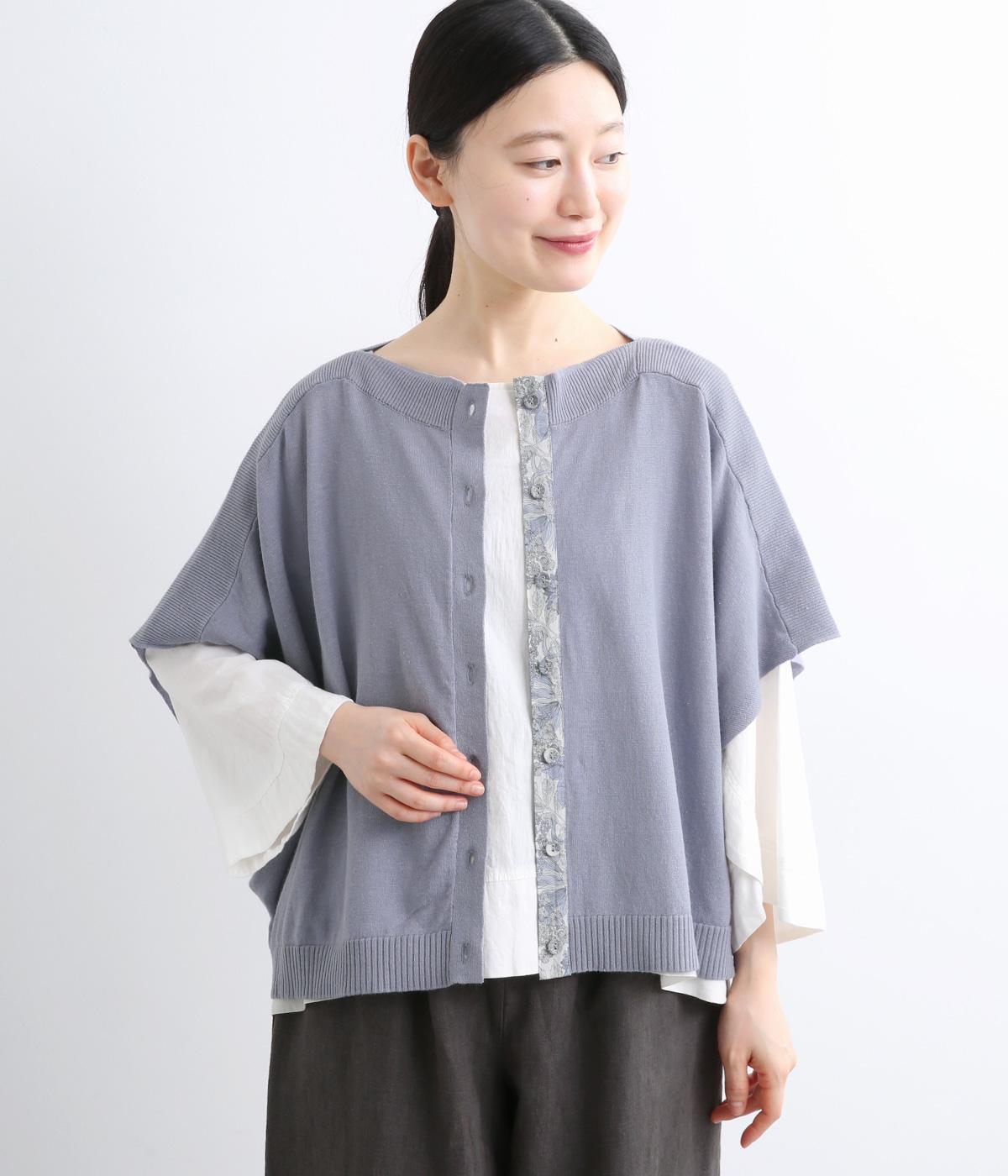 コットンリネンリバティ前立て2wayベスト(グレー-F)