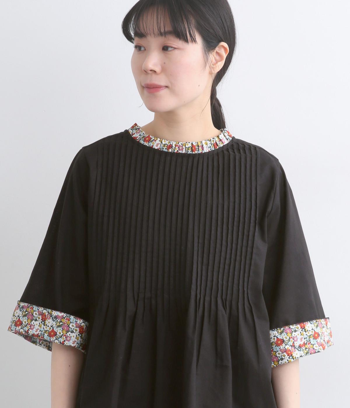 コットンリネン細ピンタックリバティ7分袖ブラウス｜sosotto（ソソット 