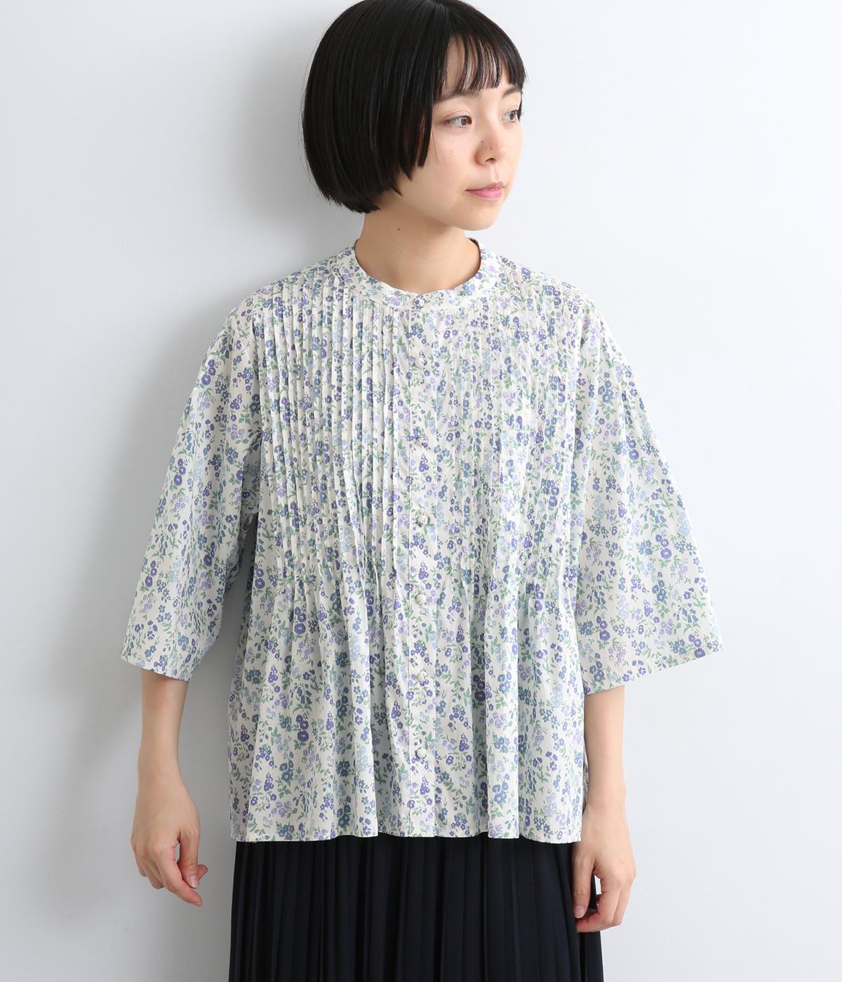 10周年企画 LIBERTY細ピンタックスタンド6分袖ブラウス｜sosotto
