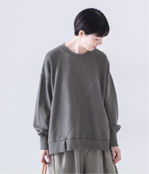 ピグメント裏毛斜め切り替えプルオーバー(チャコール-F)