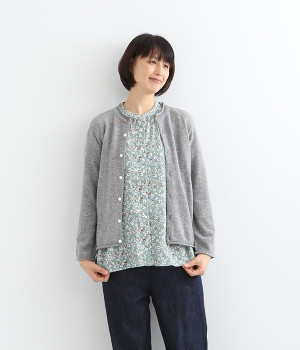 エクストラファインラム カーディガン(トップグレー-ONESIZE)