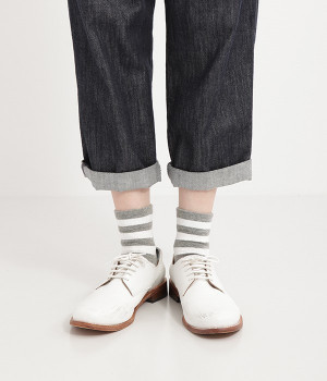 to touchオーガニックボーダーソックス(グレー×ホワイト-ONESIZE)