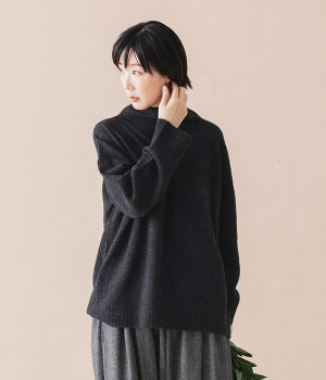 チェスオフタートルニット(チャコール-ONESIZE)