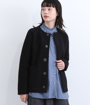 強縮ウールジャケット(ブラック-ONESIZE)