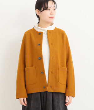 強縮ウールジャケット(キャメル-ONESIZE)