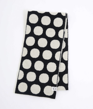 【OTA KNIT】ちくちくしないファインウール dot マフラー(ネイビー×オートミール-ONESIZE)