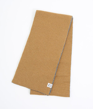 【OTA KNIT】ちくちくしないファインウール リバーシブルマフラー(キャメル×グレー-ONESIZE)