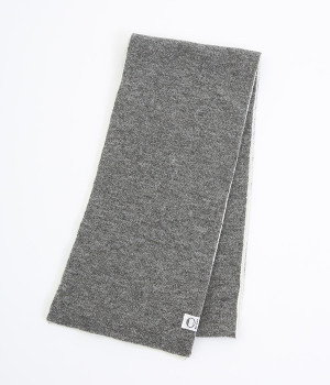 【OTA KNIT】ちくちくしないファインウール リバーシブルマフラー(グレー×オートミール-ONESIZE)