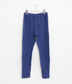 コットンムラ糸タックテレコスパッツ(ダークブルー-ONESIZE)