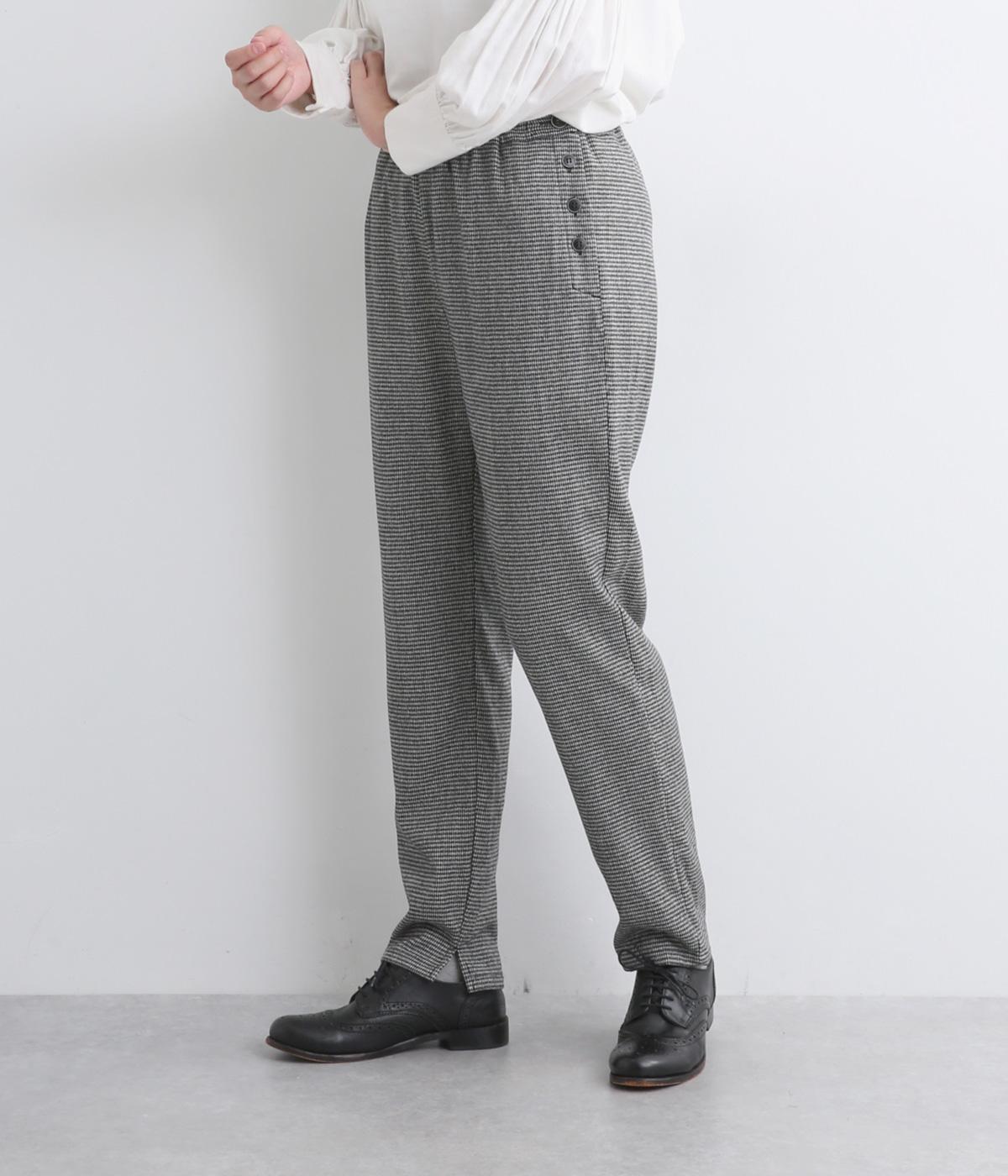 カシミヤ混ウールサイドボタンストレートパンツ｜to touch（トゥー
