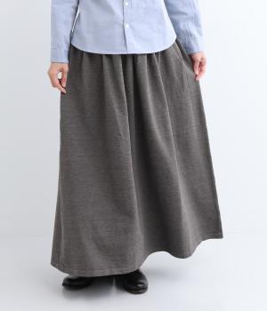 コットンヴィンテージスラブミニ裏毛スカート(チャコール-F)