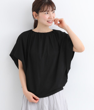 ネックギャザープルオーバー(ブラック-ONESIZE)