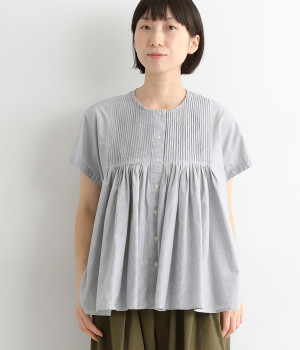 ピンタックシャツ(ブラック-ONESIZE)