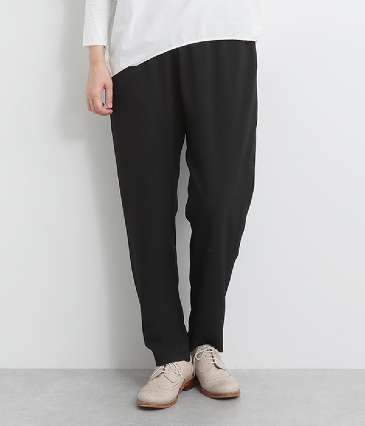 ハイウエストストレッチパンツ(ブラック-1)