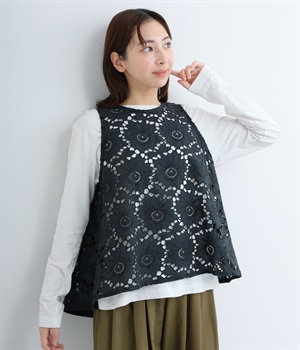 レースフレア　ベスト(ブラック-ONESIZE)