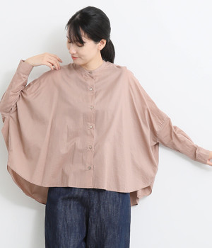 バックギャザーワイドシャツ(スモークピンク-ONESIZE)