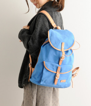 8号帆布リュックサック(ブルー-ONESIZE)