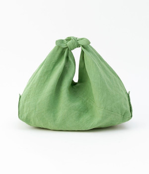 天日干しリネンふろしきバッグ(グリーン-ONESIZE)