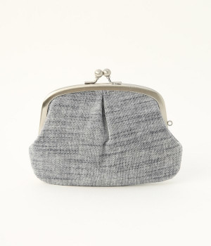 会津木綿親子がま口(灰色-ONESIZE)