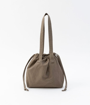 天日干しコットン巾着中(グレー-ONESIZE)