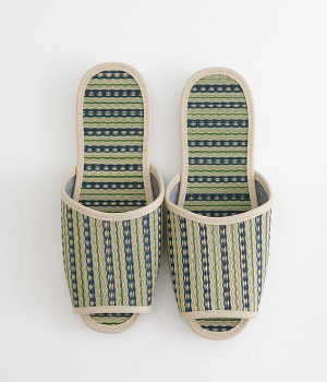 いぐさスリッパ(ブルー-ONESIZE)