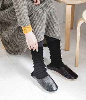 無地バブーシュ(ブラック-39)