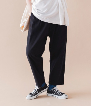 2タックゆったりチノパンツ(ダークネイビー-ONESIZE)