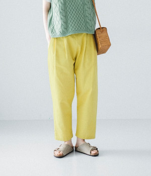 2タックゆったりチノパンツ(レモン-ONESIZE)