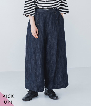 コットンリネンデニム マリンパンツ(ワンウォッシュ-ONESIZE)