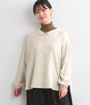 コットンビエラ起毛ブラウス(オートミール-ONESIZE)